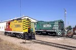 Sierra GP9E SERA #46 and Baldwin S12 #40 with enginehouse.